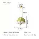 French Medieval Style Green Velvet Tassel Pendant Lights by Ljojo - Retro Pattern Fabric Chandelier for Dining Room & Bedroom