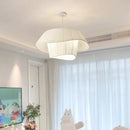 LED Pendant Light Modern Cream Fabric Chandelier for Living Room - Ljojo