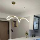 Ljojo Long Dining Chandelier: Musical Artistic Tube Winding Line Light