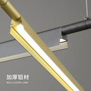 Aluminum Pendant Lights Black Creative Long Strip Hanging Lamps Living Room Office LED Hanging Lamp