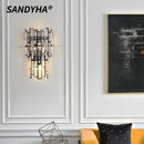 French Living Room Crystal Wall Lamp Modern Staircase Simple Hallway Bedroom Hotel Bedside Home Decor Lighting Fixtures - Ljojo
