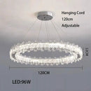Ljojo LED Crystal Ceiling Lamp Modern Square Dimmable Dining Room Fixture