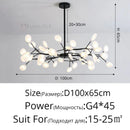 Ljojo Branch Firefly Ceiling Chandelier LED Hanging Lamp Modern Home Decor Nursery Design