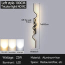 LED Wall Sconce Light 80/100CM Long Strip Bedroom Decor Irregular Black Lamp Ljojo