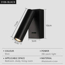 Ljojo LED Wall Lamp Rotating Reading Light for Bedroom Hotel Living Room