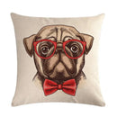 Cartoon Dog Cushion Cover by Ljojo - Linen Pet Pillow for Home Office Sofa Decor