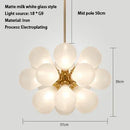 Ljojo LED Bubble Ball Glass Chandelier Modern Living Room Decor Blue Pink Hanging Light