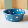 Ljojo 5.5" Ceramic Polka Dot Fruit Bowl - Korean Style Dessert Dish & Tableware