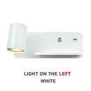 Ljojo LED Wall Lamp with USB & Wireless Charging, 5W GU10 Bulb, Nordic Sconce