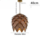 Rustic Pine Cone Chandelier Retro Wooden Art Decorative Lamps by Ljojo