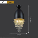 Ljojo Retro K9 Crystal Ceiling Light Fixture Black/Golden LED Cafe Lamp