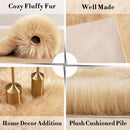Ljojo Long Plush Fur Rug for Living Room, Bedroom - Luxurious Artificial Sheepskin Carpet