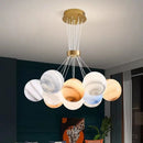 Nordic Round Glass Lamp Chandeliers - Postmodern Bedroom Living Room Lusters by Ljojo