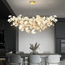 Italian Ginkgo Leaf LED Pendant Light Gold Silver Branch Art Lamp for Living Room by Ljojo