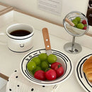 Kawaii Korean Ceramic Plate Cup Set by Ljojo - 5/8 inch Tableware & Decor