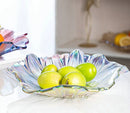 Ljojo Melon Seed & Fruit Plate Set on Crystal Glass Coffee Table