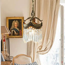 French Copper Porch Chandelier | Retro Crystal Hanging Lamp by Ljojo
