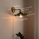 Ljojo LED Copper Glass Wall Light Fixture Retro Style Mirror Bar Lamp