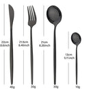 Ljojo 24Pcs Black Stainless Steel Cutlery Set for Elegant Dining