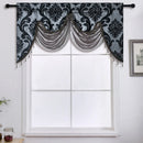 Ljojo Luxury Jacquard Floral Tassel Window Valance for Elegant Home Decor