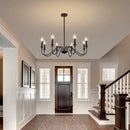 Ljojo American Country Retro Gold Black Candle Chandelier for Restaurant Room Decor