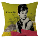Audrey Hepburn Plush Cushion Cover by Ljojo - Home Decor Sofa Pillow Cover