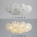Ljojo Luxury Acrylic Cream Round Ceiling Chandelier - Elegant Lighting Fixture for Home Decor
