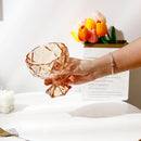 Ljojo 276ml Rhomboid Crystal Glass Cup for Desserts, Ice Cream, Milkshakes