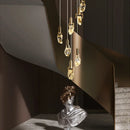 Ljojo LED Diamond Crystal Chandelier for Living Room Staircase - Gold Luminaire