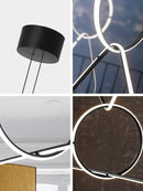 Ljojo Minimalist Line Chandeliers: Elegant LED Pendant Lighting with Magnetic Suction Connection