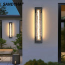 Ljojo Modern Outdoor LED Wall Light for Villa Entrance Garden - SANDYHA Long Strip Lamp
