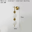 LED Wall Lamp White Acrylic Ball Gold Metal Dimmable Sconce by Ljojo - Modern Bedroom Lighting