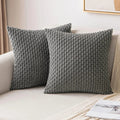 Boho Striped Corduroy Farmhouse Pillow Covers, Soft & Fluffy - Ljojo Brand