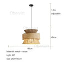 Vintage Wabi Sabi Hemp Rope Chandelier Pendant Light for Cafe and Dining Room by Ljojo