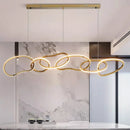 Ljojo Modern Minimalist Circular Hollow Staircase Chandelier for High Ceiling Living Room