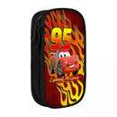 Ljojo Lightning Mcqueen Double Layer Pen Box - Large Capacity, Office & Makeup Accessories