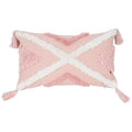 Bohemian Pink Geometric Tassel Throw Pillow Cover for Living Room Sofa by Ljojo
