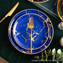 Ljojo Marble Plate Set for Western Cuisine Dining and Events