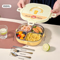 Ljojo 304 Stainless Steel Divided Lunch Box with Cutlery & Leakproof Design
