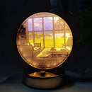 LED Light Mirror Painting USB Rechargeable Dimming Wall Artwork Table Lamp Decor by Ljojo