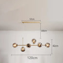 Ljojo Long Chandelier Glass Shades E27 Suspension Lighting for Dining Room Decor