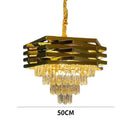 Gold Round Modern Crystal Chandelier | 3 Level Ceiling Light for Living Room by Ljojo