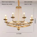 American Country Retro Crystal Chandelier Black Dining Room Bedroom Pendant Light by Ljojo