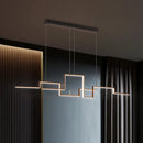 Ljojo Modern Aluminum LED Chandelier & Long Black Hanging Lamps for Dining Room
