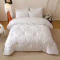 Ljojo Luxe Pleated Duvet Set with Ruffled Pillowcases - Soft, Breathable, Luxurious Bedding