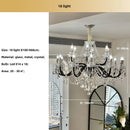 French Black Glass E14 Candle Chandelier Luxury Crystal LED Pendant Light by Ljojo