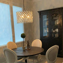 Luxury Gold K9 Crystal Chandelier for Bedroom Dining Room | Elegant Round Pendant Light by Ljojo