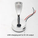 Ljojo 12V 24V LED Reading Light with USB Port and Switch - Boat Yacht RV Interior