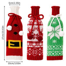 Knitted Snowflake Elk Christmas Wine Bottle Cover by Ljojo