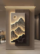 3D Sandstone Landscape Painting - Modern Corridor Decoration Wall Lamp by Ljojo
